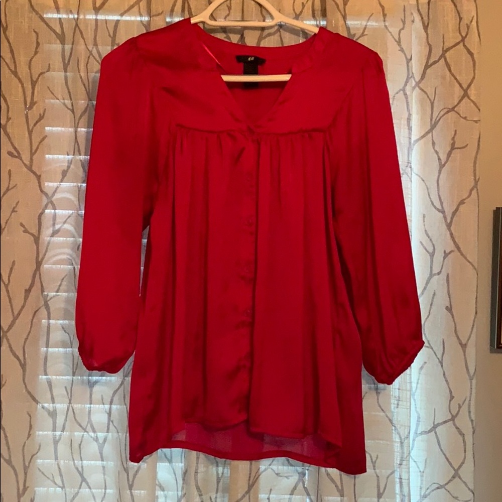 H&M dark pink blouse size 8 (M/L)